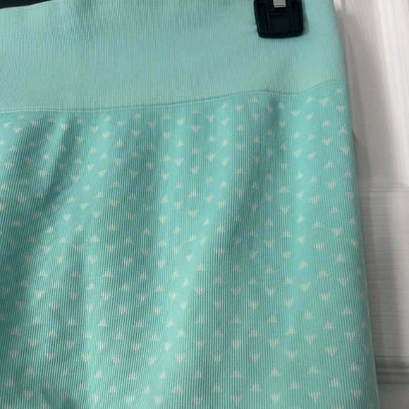 VSX Leggings Tights Workout Pants Triangle Pattern Light Blue Turquoise Large - Picture 9 of 9